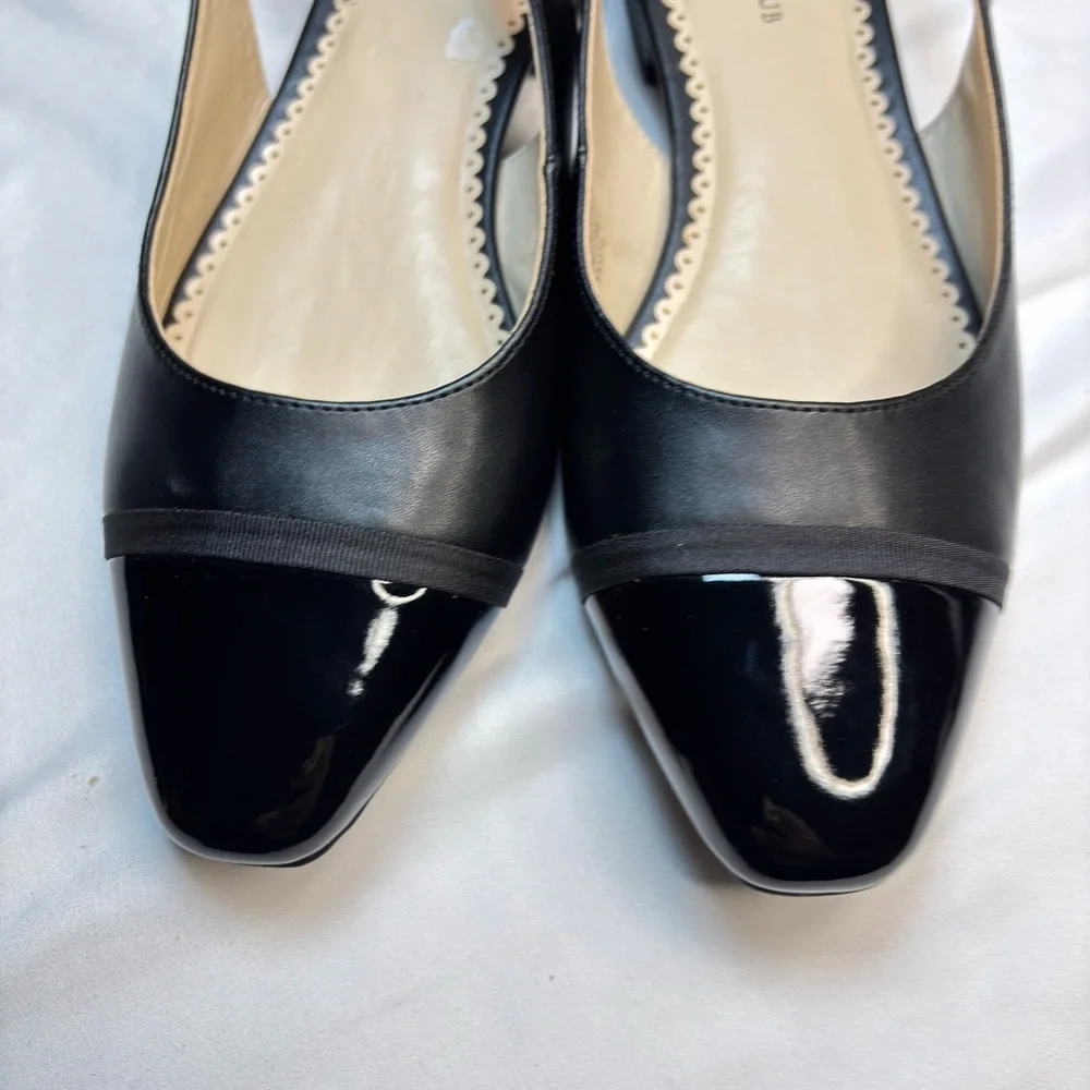 Charter Club AVRILL‎ Black Slingback Flats Size 8M New in Box